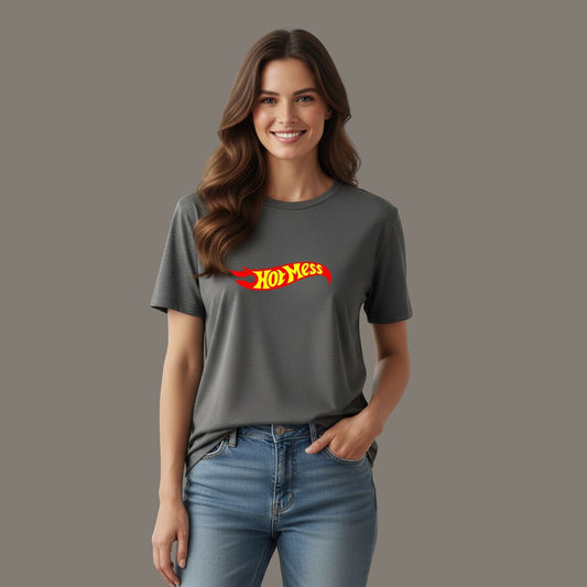 Hot Wheels Flame Logo Tee| Unisex | Premium Black Racing T-Shirt