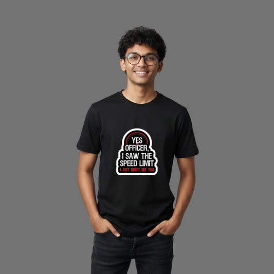 Speed Limit Sarcasm T-Shirt | Funny Black Driver's Graphic Tee