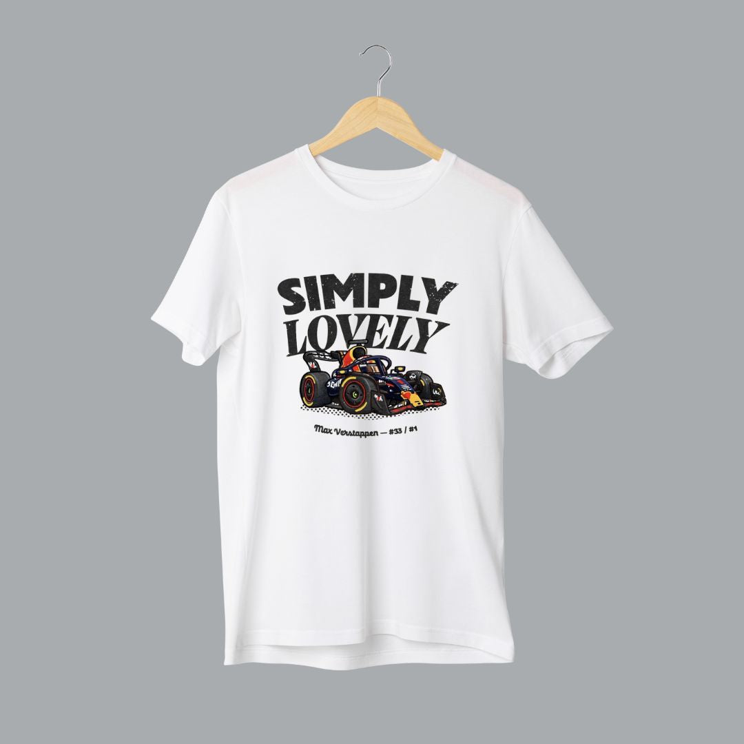 Simply Lovely Racer Tee | Premium Cotton Black T-Shirt