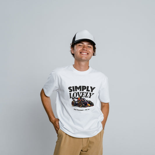 Simply Lovely Racer Tee | Premium Cotton Black T-Shirt